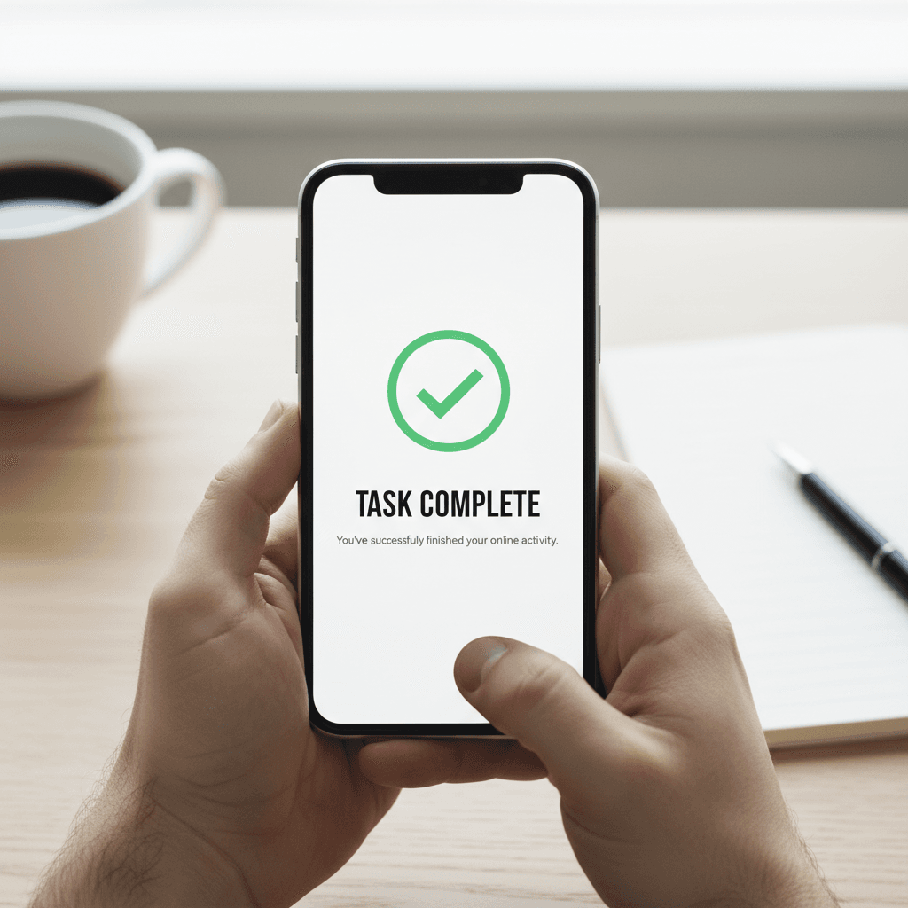 Completing a task on EarnifyNow